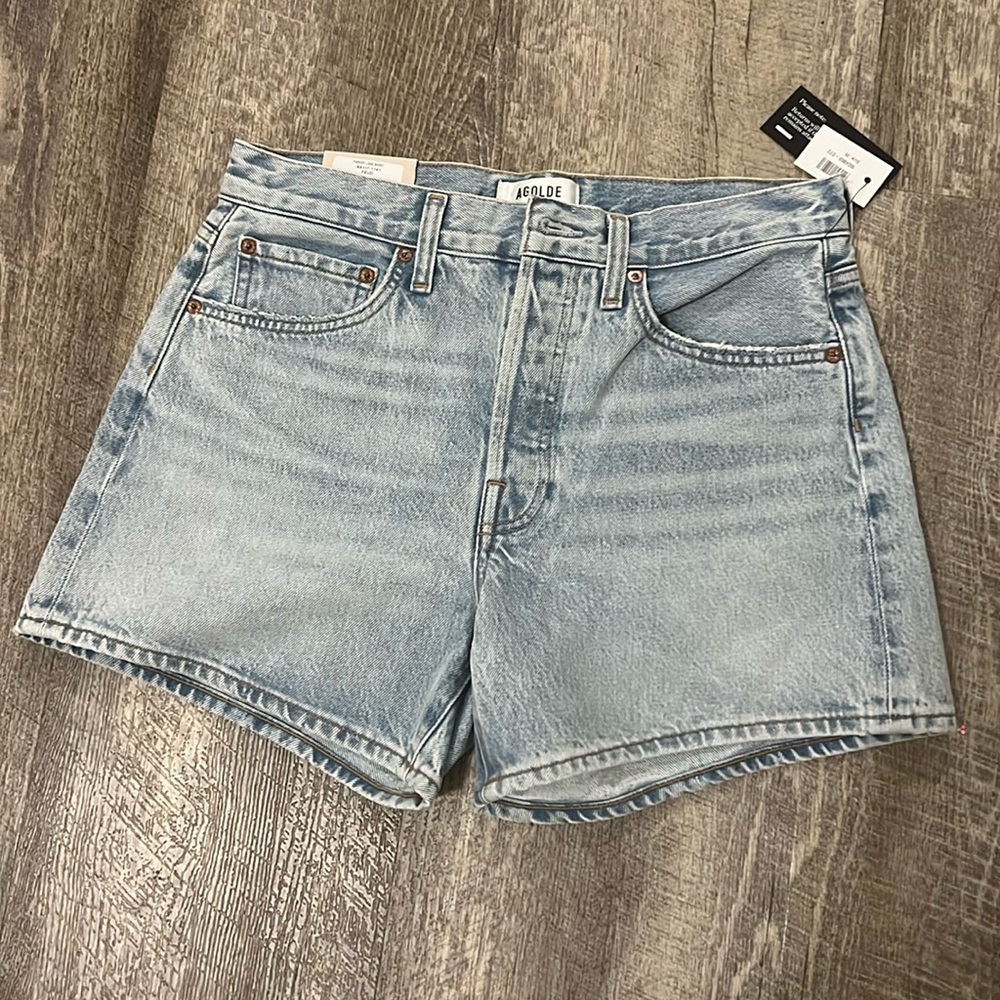 AGOLDE Parker Long Denim Shorts